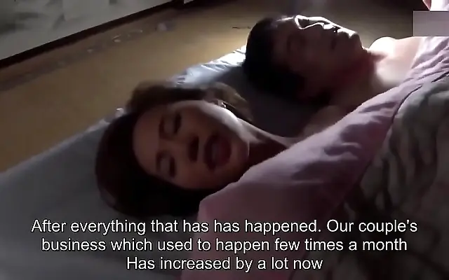 Straddles the mechanic as creampie spills from her tight Asian pussy