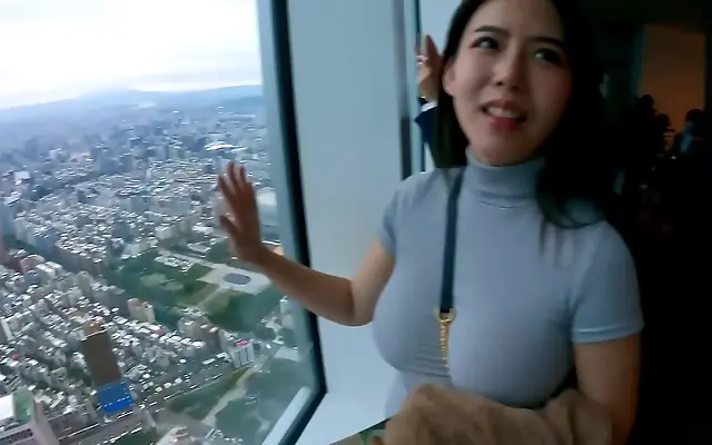 Staircase vlog with hot Taiwanese beauty spills secrets and curves