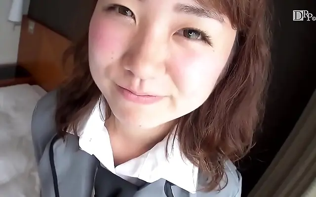 Two people heat up as student gives wild uniformed blowjob