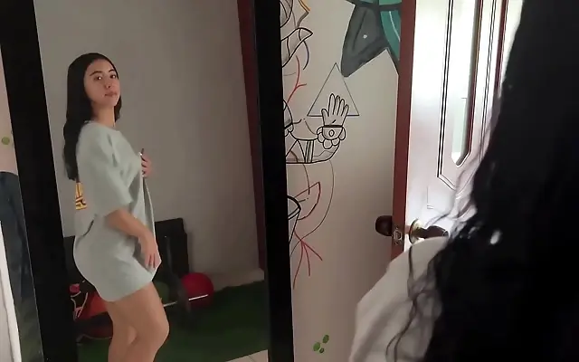 Beneath the Latina beauty riding his big cock for a creamy finish