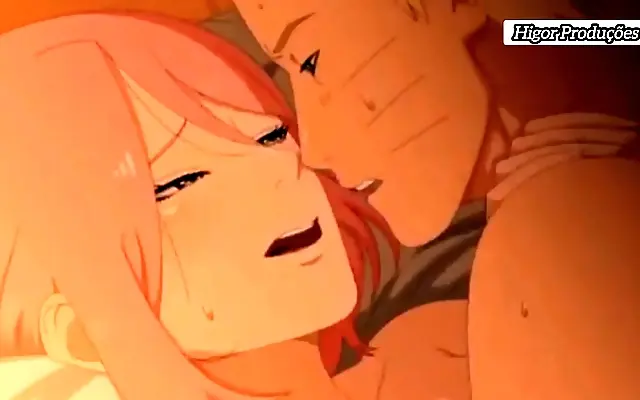 Lace panties tease beneath Naruto and Sakura's heated clash in forbidden forest shadows