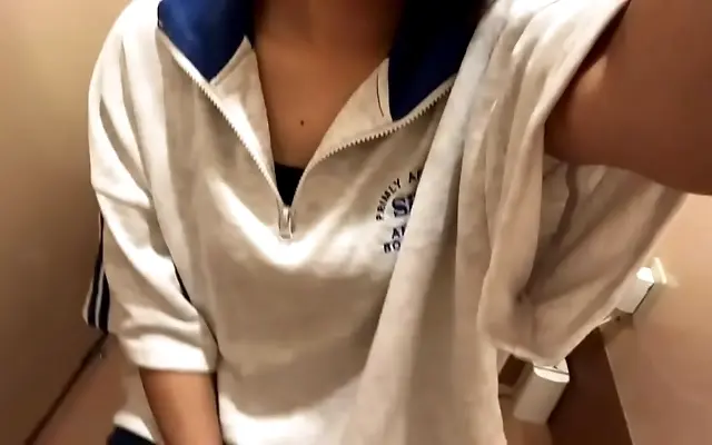 Two people alone as stressed teen visits supermarket toilet for naughty relief