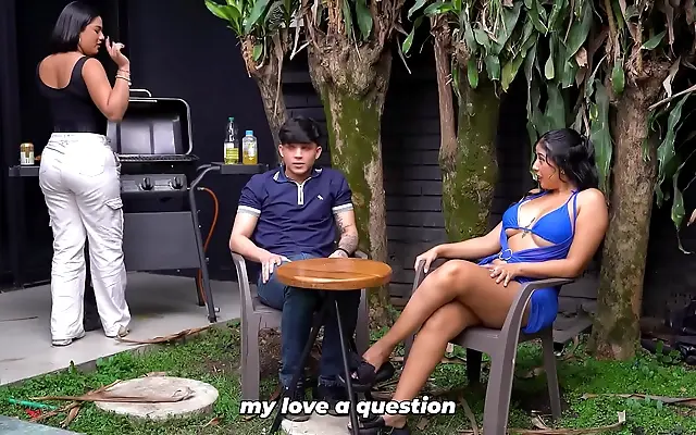 Glistening brown skin of sexy Latina MILF trembles in secret living room liaison