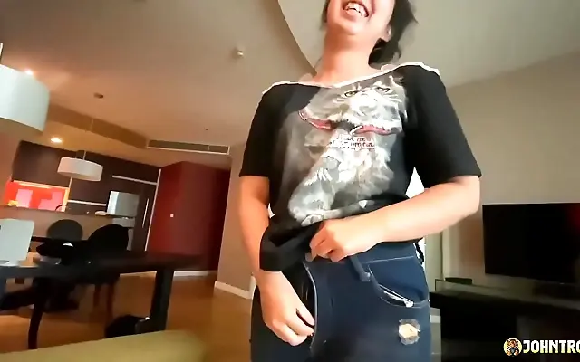 Creamy Doggystyle Finish with Curvy Chinese Maid Before Her Shift