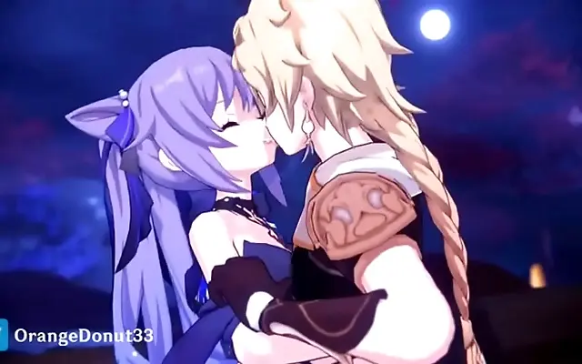 猛交 公与 被强 Creampie creampie cumshot blowjob in anime style with Genshin characters