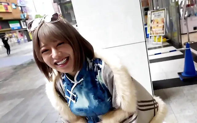 Intense creampie ride with wild Japanese beauty after deepthroat and big tit tease