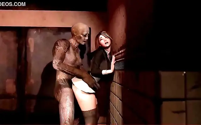 Two Anime Girls Suck Monster Dick In Resident Evil Scene