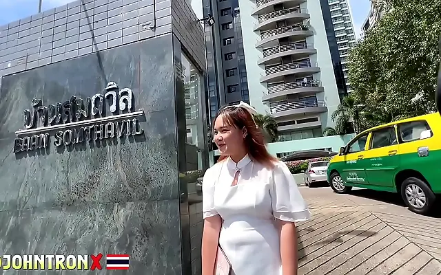 Two people heat up the room as I creampie my sexy chubby Thai teen