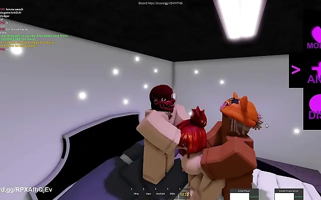 Two gamers enjoy a steamy Roblox threesome