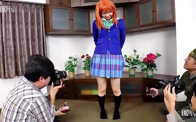 Kitchen orgy with shaved Japanese beauty in wild fan session