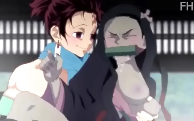 Straddles the Demon Slayer in Sensual Hentai Action