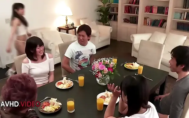 On all fours Japanese teens indulge wild Creampie fantasies